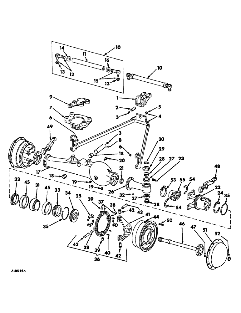 Схема запчастей Case IH 21026 - (07-39) - DRIVE TRAIN, FRONT AXLE AND CONNECTIONS, FARMALL TRACTORS WITH ALL WHEEL DRIVE (04) - Drive Train