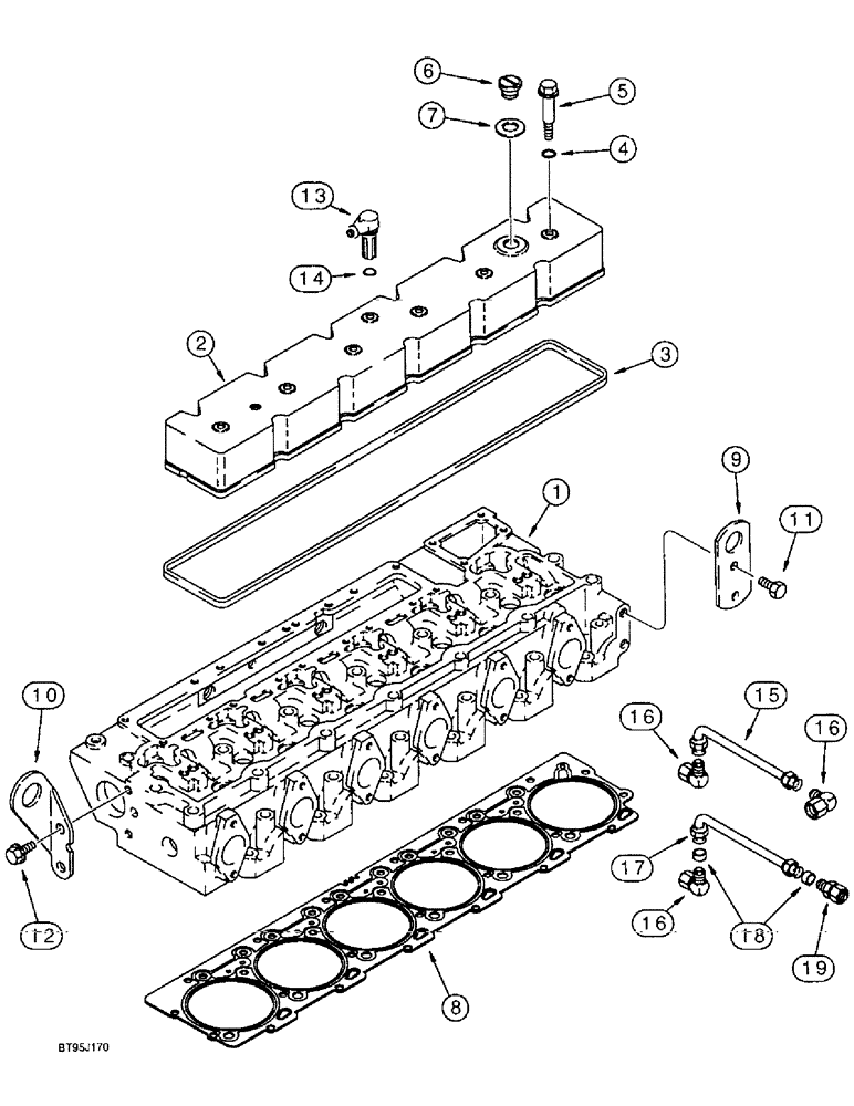 Схема запчастей Case IH 1666 - (2-26) - CYLINDER HEAD COVER, 6T-830 ENGINE (01) - ENGINE