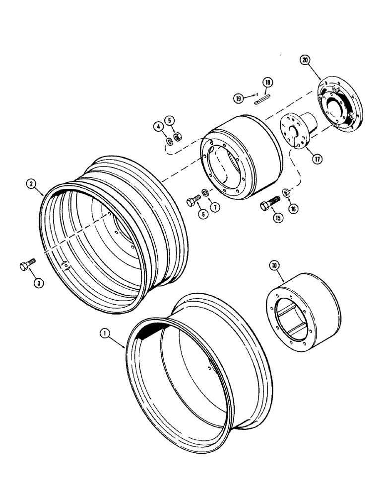 Схема запчастей Case IH 1370 - (141C) - OUTER DUAL STEEL REAR WHEEL SPACER, USED WITH 3-7/8 INCH DIAMETER AXLE SHAFT (06) - POWER TRAIN