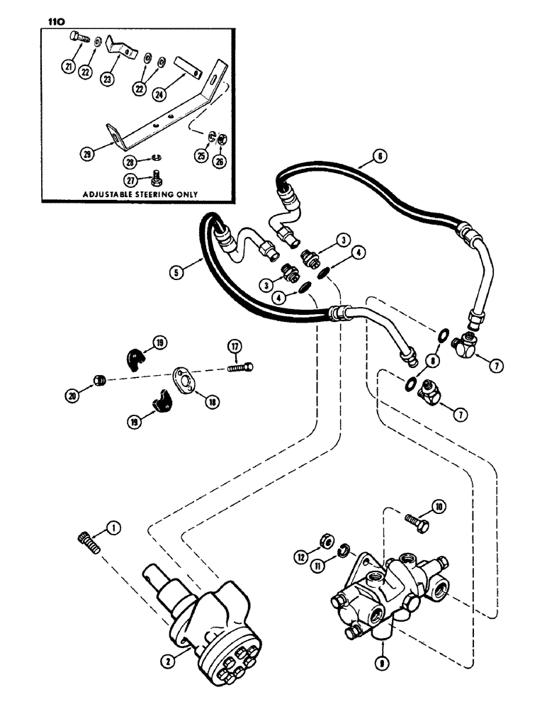 Схема запчастей Case IH 970 - (110) - HYDROSTATIC STEERING SYSTEM (05) - STEERING