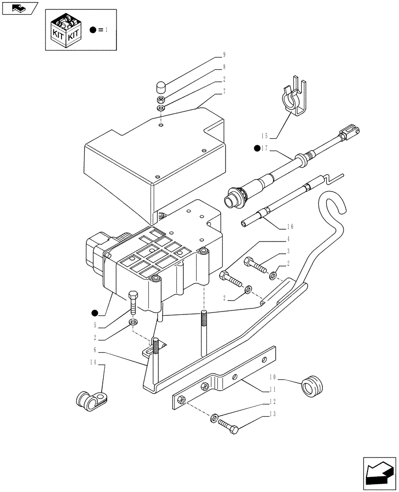 Схема запчастей Case IH PUMA 200 - (33.110.01) - INDEPENDENT PARKING BRAKE CONTROLLED BY HAND LEVER WITH TRANSMISSION LOCK (VAR.728127-743334/743602) (33) - BRAKES & CONTROLS