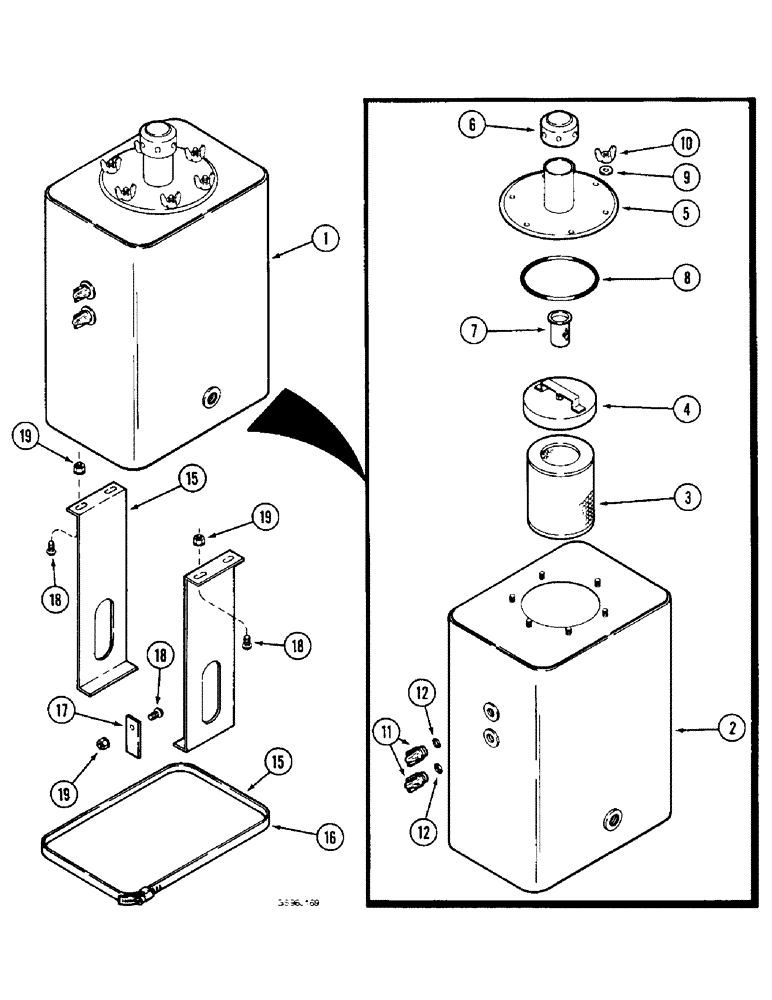 Схема запчастей Case IH 1660 - (8-02) - HYDRAULIC RESERVOIR (07) - HYDRAULICS