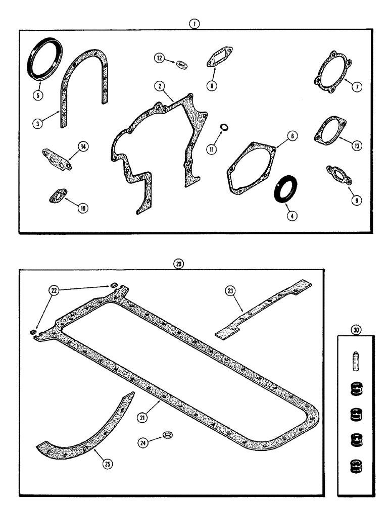 Схема запчастей Case IH 1370 - (050) - ENGINE GASKET KITS, (504BDT) DIESEL ENGINE, CYLINDER BLOCK KIT (02) - ENGINE