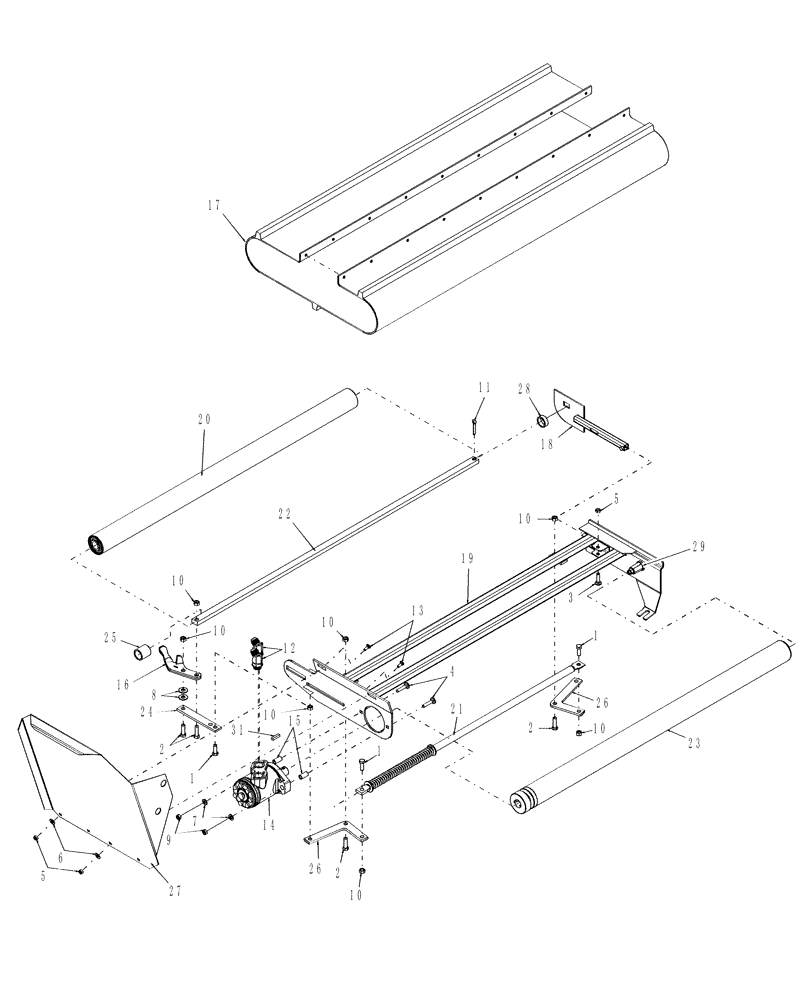 Схема запчастей Case IH DHX251 - (2.06[2]) - JUNIOR DECK, FROM PIN K01 2002 (12) - MAIN FRAME