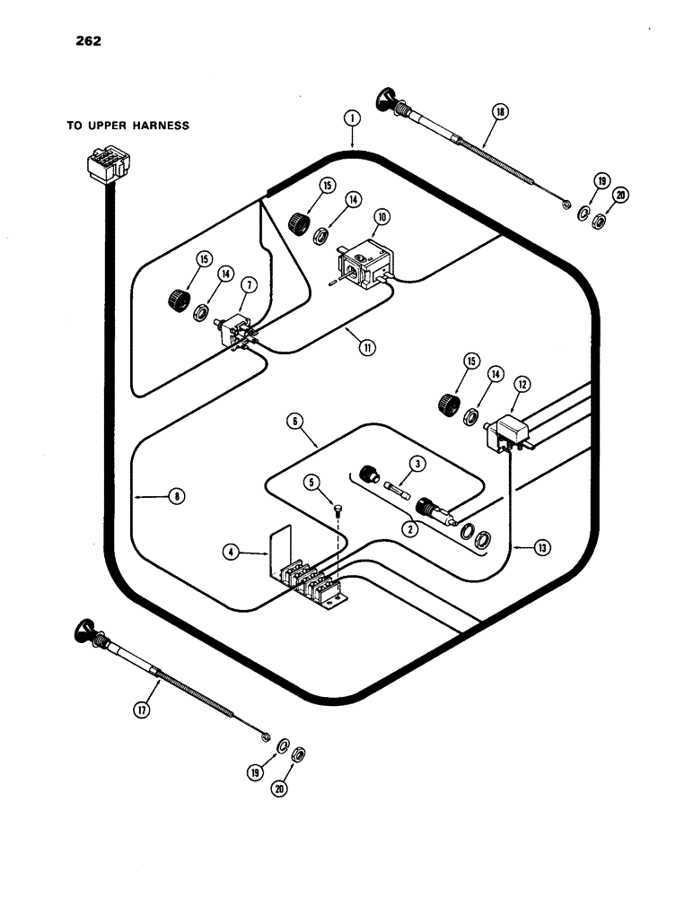 Схема запчастей Case IH 1170 - (262) - CAB, INSTRUMENT PANEL, CONTROLS AND WIRING, WITH AIR CONDITIONER, HINSON (09) - CHASSIS/ATTACHMENTS