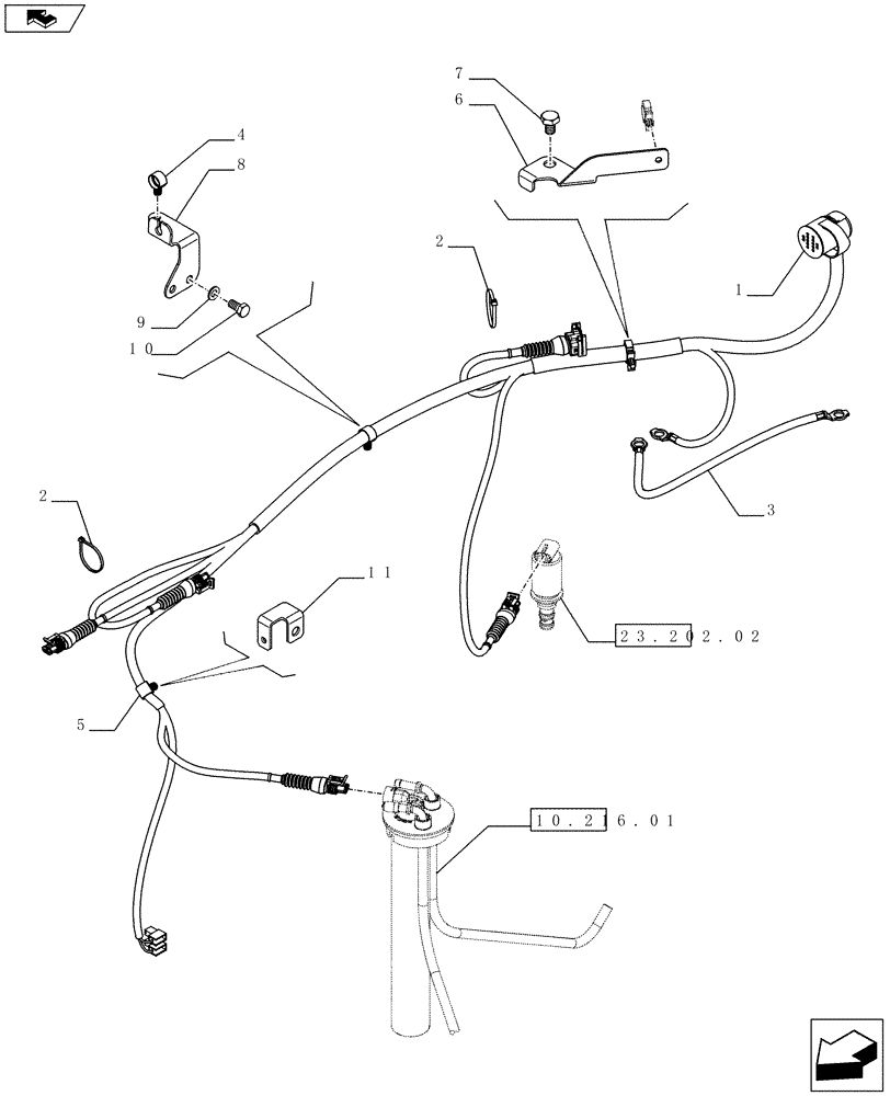 Схема запчастей Case IH FARMALL 75C - (55.100.1101) - TRANSMISSION HARNESS - ISO (55) - ELECTRICAL SYSTEMS