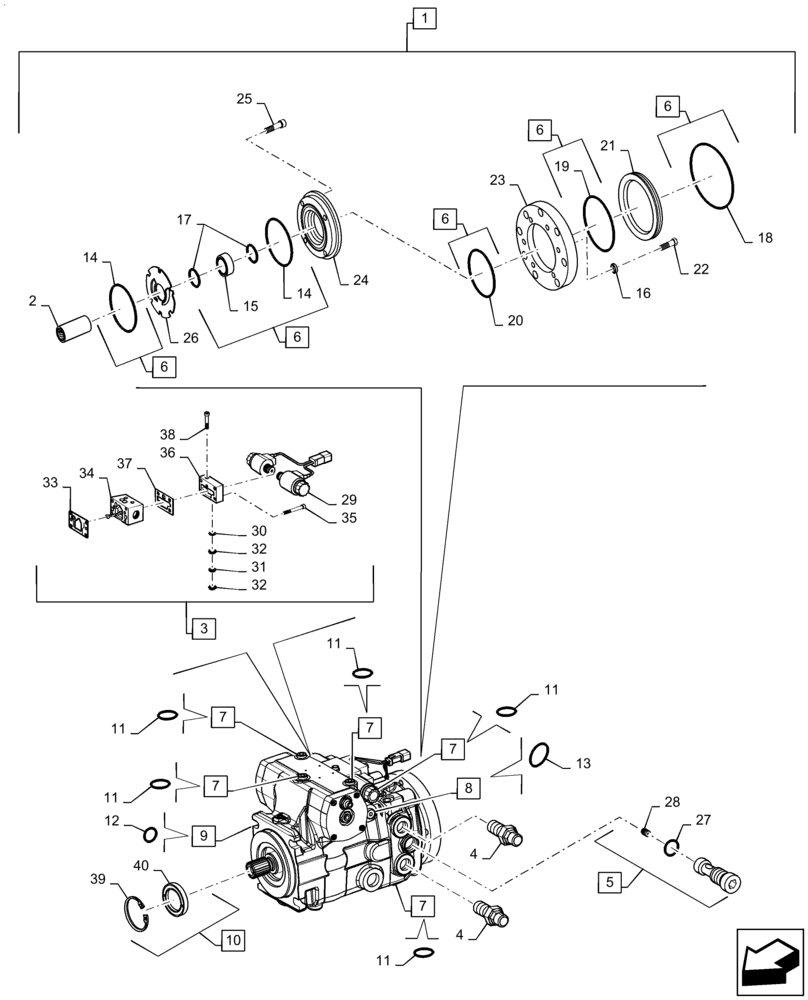 Схема запчастей Case IH 7120 - (35.105.01) - PUMP, HYD. ROTOR (35) - HYDRAULIC SYSTEMS