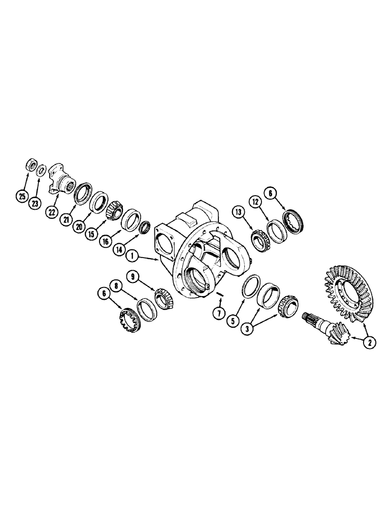 Схема запчастей Case IH 1896 - (5-128) - FRONT AXLE DIFFERENTIAL, MFD TRACTORS (05) - STEERING