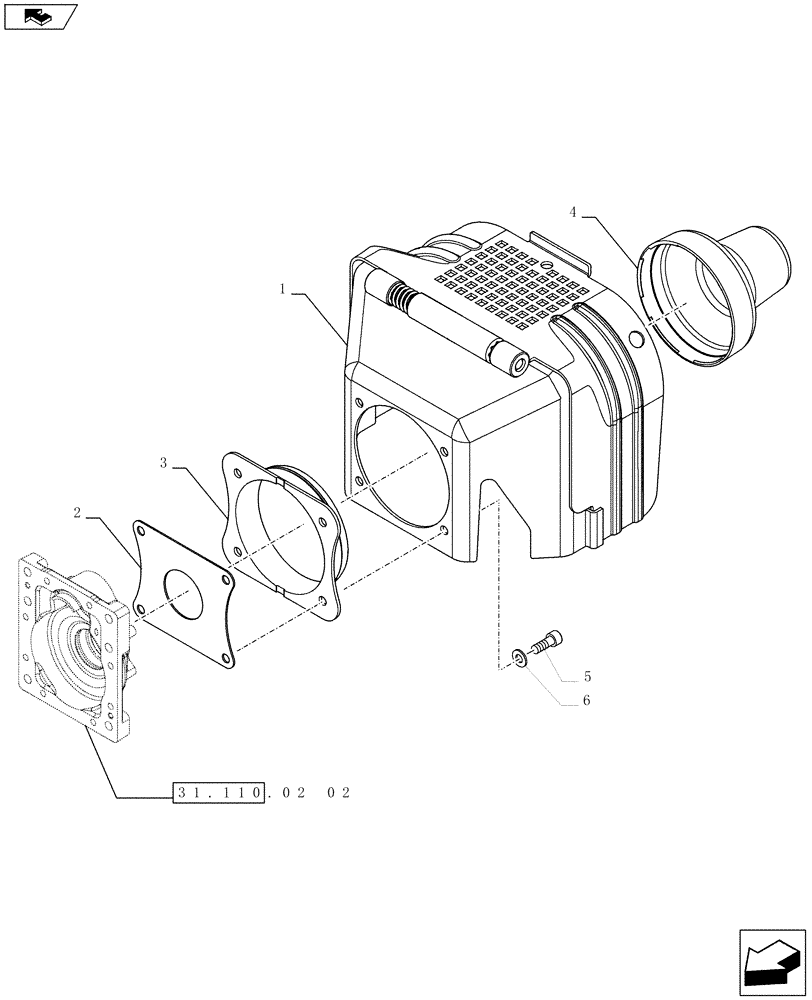 Схема запчастей Case IH FARMALL 65C - (31.110.0303) - POWER TAKE-OFF FLIP-UP GUARD (VAR.332810) (31) - IMPLEMENT POWER TAKE OFF