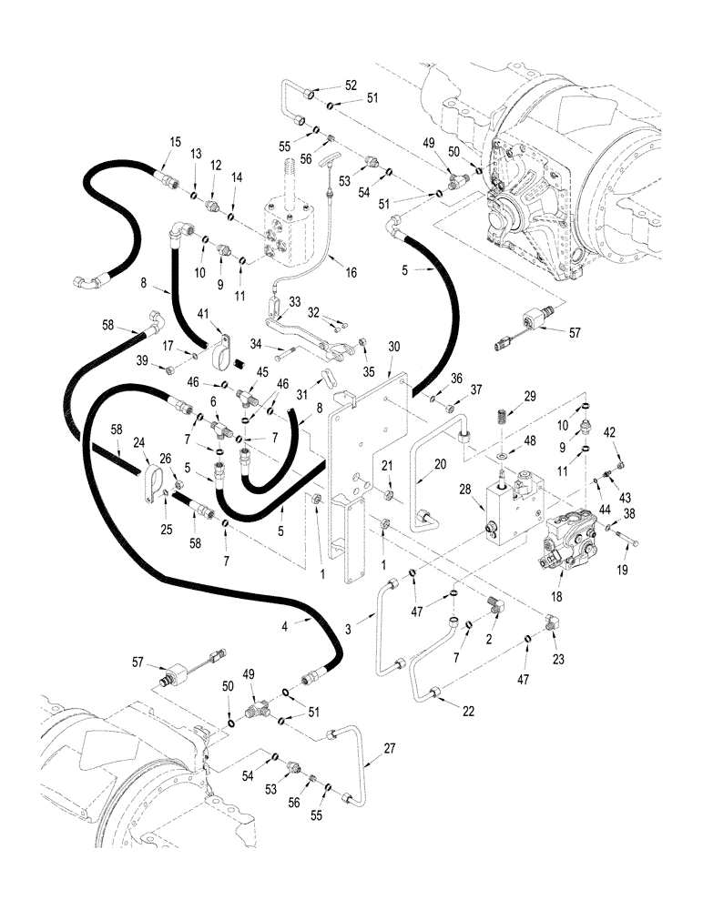 Схема запчастей Case IH STX450 - (07-05[01]) - 400 SERIES AXLE - PARK BRAKE CIRCUIT, WITH DIFFERENTIAL LOCK, ASN JEE0102001 (07) - BRAKES