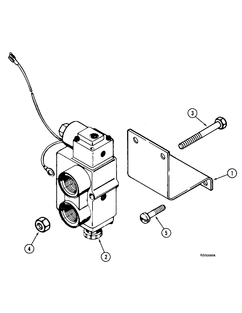 Схема запчастей Case IH 1680 - (5-46) - SELECTOR VALVE MOUNTING, POWER GUIDE AXLE, PRIOR TO P.I.N. JJC0044001 (04) - STEERING