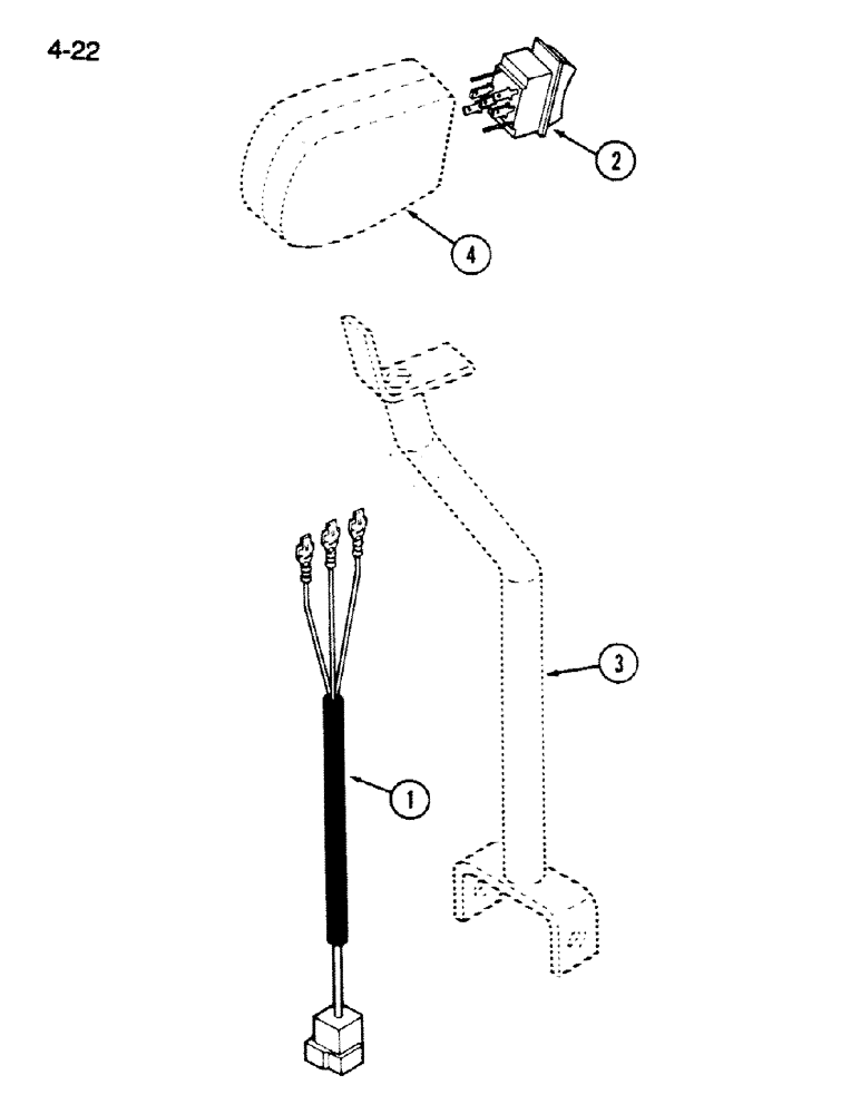 Схема запчастей Case IH 1620 - (4-022) - HEADER LIFT HANDLE HARNESS (06) - ELECTRICAL