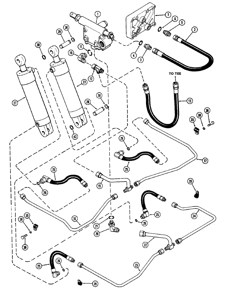 Схема запчастей Case IH 2870 - (302) - HITCH HYDRAULIC CIRCUITRY (08) - HYDRAULICS