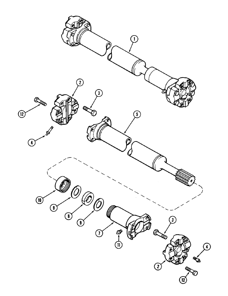 Схема запчастей Case IH 4890 - (6-240) - PTO DRIVE SHAFT ASSEMBLY (06) - POWER TRAIN