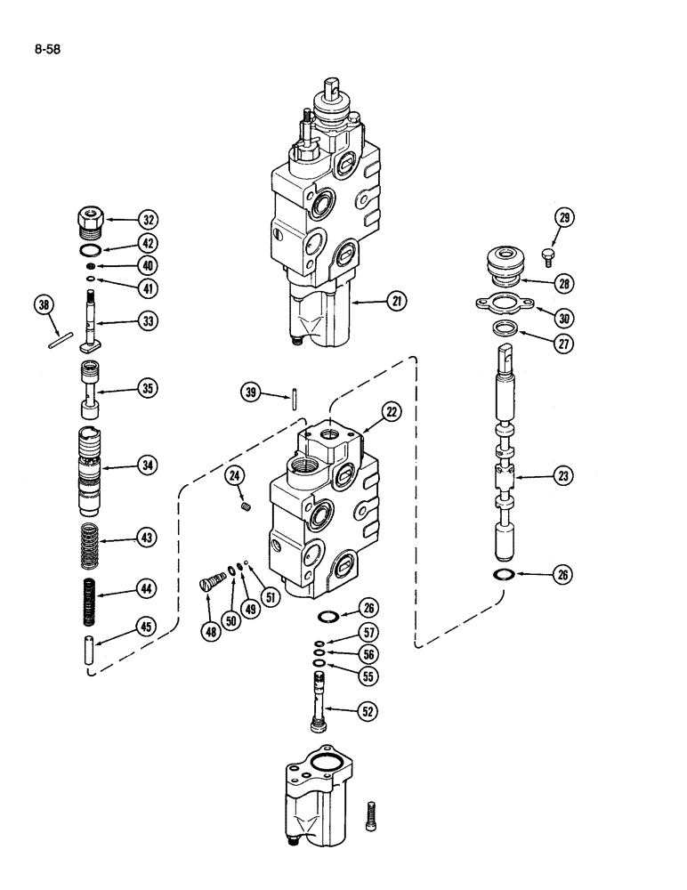 Схема запчастей Case IH 3594 - (8-058) - REMOTE VALVE ASSEMBLY, ADD ON THIRD CIRCUIT WITH LOAD CHECK (08) - HYDRAULICS