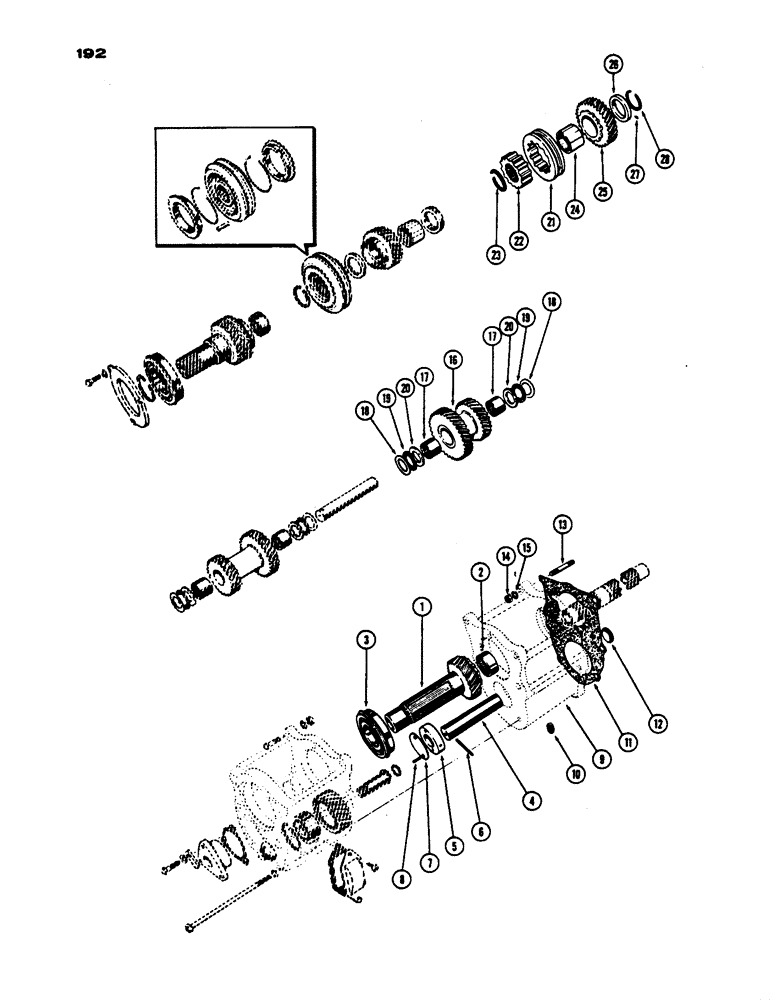 Схема запчастей Case IH 430 - (192) - DUAL RANGE UNIT WITH SHUTTLE, PRIOR TO S/N 8262800 (06) - POWER TRAIN