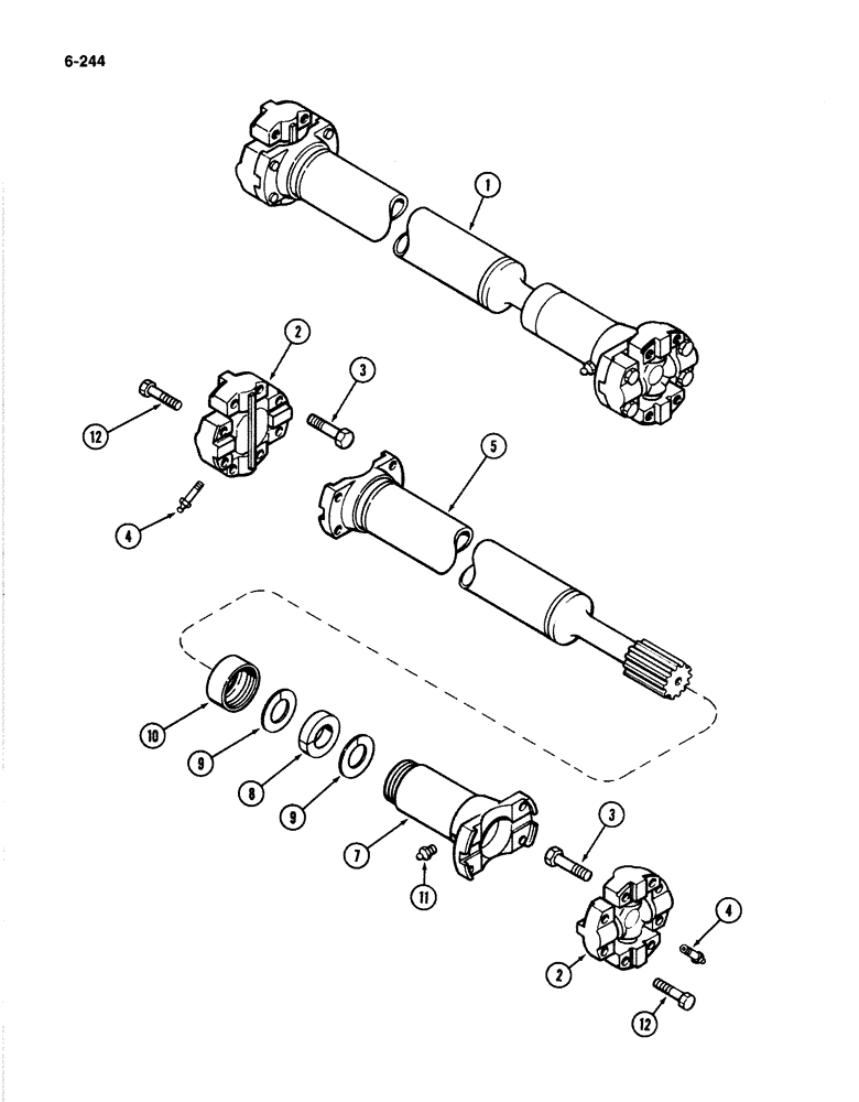 Схема запчастей Case IH 4894 - (6-244) - PTO DRIVE SHAFT ASSEMBLY (06) - POWER TRAIN