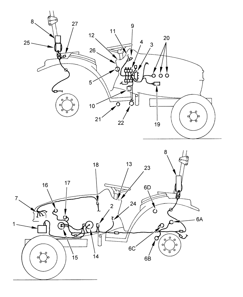 Схема запчастей Case IH FARMALL 35 - (06.02) - ELECTRICAL COMPONENT LOCATION FUNCTION (06) - ELECTRICAL SYSTEMS