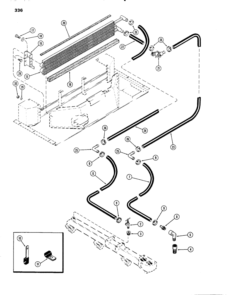 Схема запчастей Case IH 1090 - (336) - CAB, PLENUM, WITH HEATER, HINSON (09) - CHASSIS/ATTACHMENTS