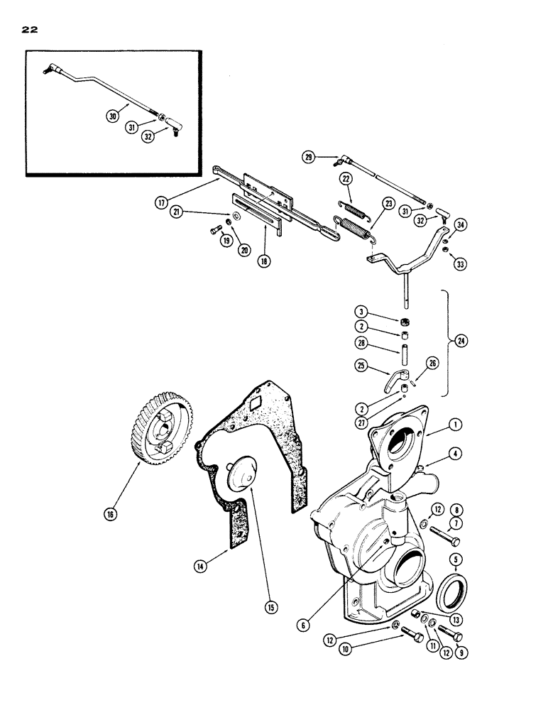 Схема запчастей Case IH 430 - (022) - GOVERNOR AND TIMING GEAR COVER, 430, 148B, SPARK IGNITION ENGINE (03) - FUEL SYSTEM