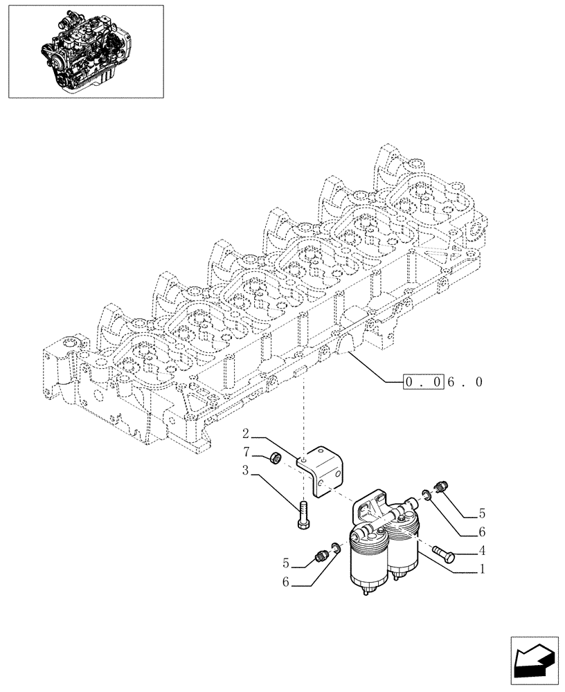 Схема запчастей Case IH F4GE0684C D600 - (0.20.0[01]) - FUEL FILTER (504069756) 