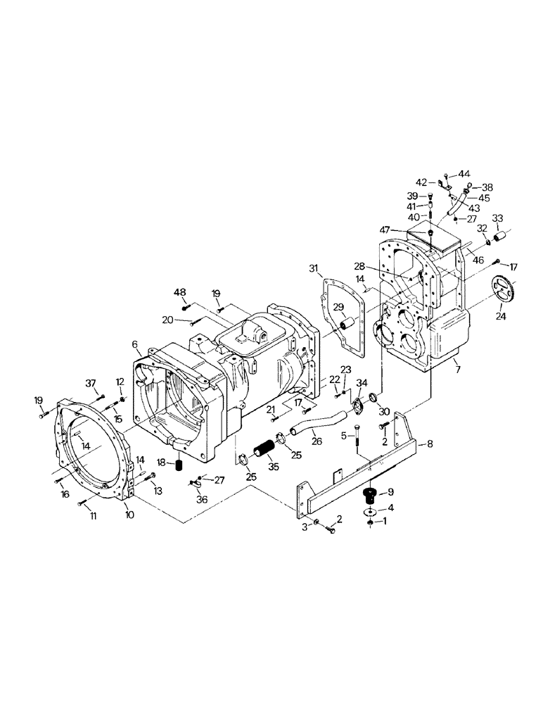 Схема запчастей Case IH STEIGER - (04-15) - TRANSMISSION MOUNTING AND ATTACHING PARTS (04) - Drive Train