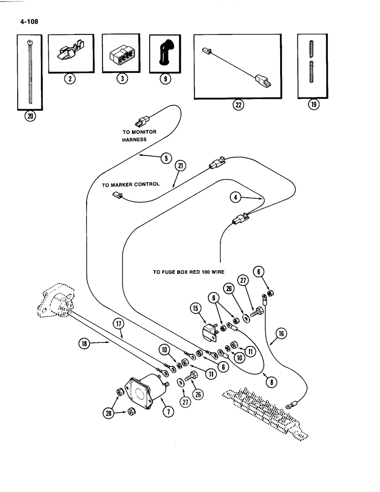 Схема запчастей Case IH 4494 - (4-108) - ELECTRIC POWER ATTACHMENT, IMPLEMENT MONITOR (04) - ELECTRICAL SYSTEMS