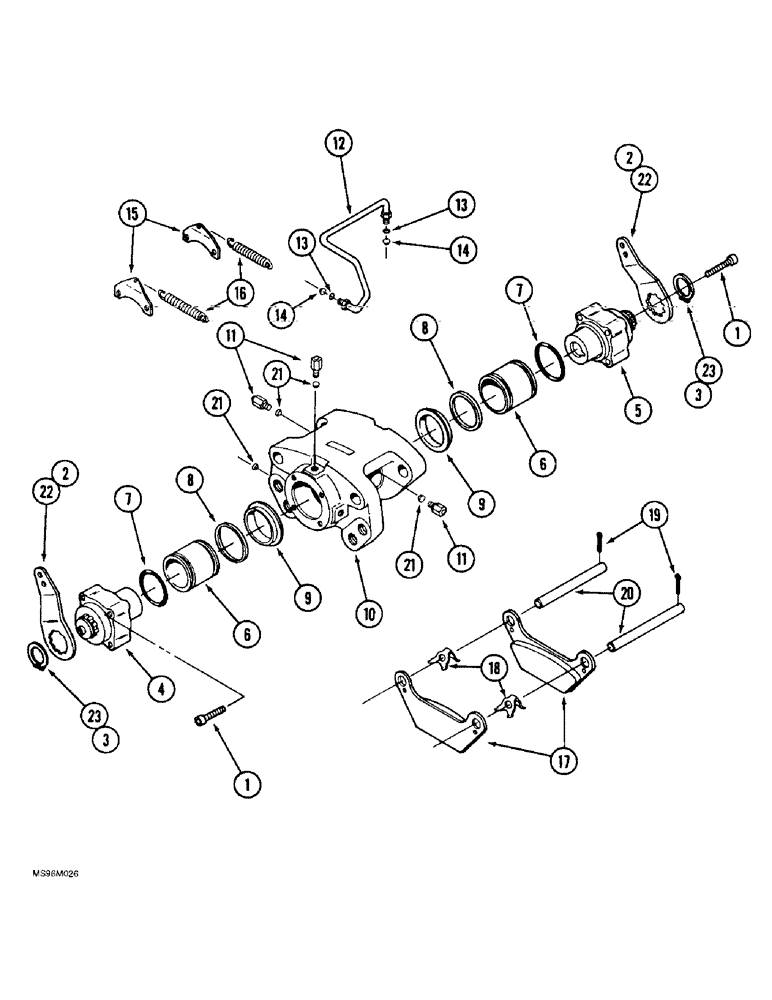 Схема запчастей Case IH 9330 - (7-010) - BRAKE CALIPER ASSEMBLY, WITH PARKING BRAKE (07) - BRAKES