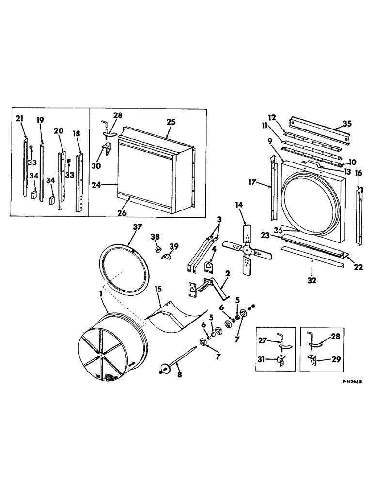 Схема запчастей Case IH 403 - (367) - RADIATOR ROTARY AIR SCREEN, FOR C-263 ENGINE, COMBINE SERIAL NO. 9957 AND ABOVE (10) - ENGINE