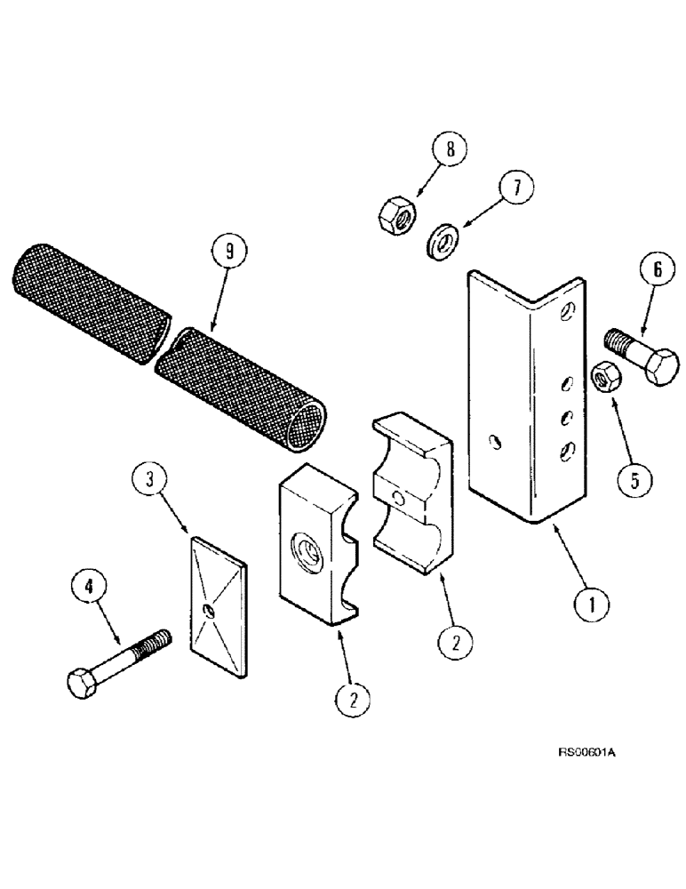 Схема запчастей Case IH 1680 - (5-50) - STEERING HOSE MOUNTING KIT, POWER GUIDE AXLE, PRIOR TO P.I.N. JJC0044001 (04) - STEERING