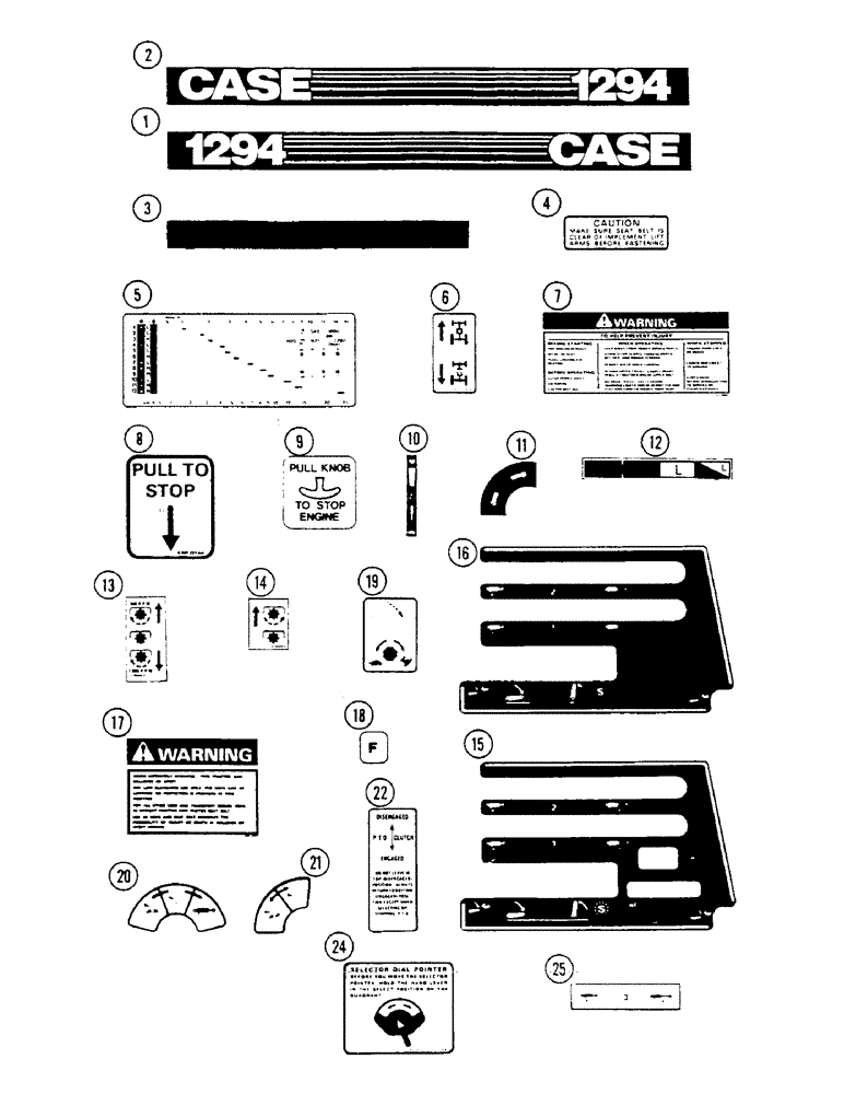 Схема запчастей Case IH 1294 - (9-326) - DECALS, TRACTORS WITHOUT CAB (09) - CHASSIS/ATTACHMENTS