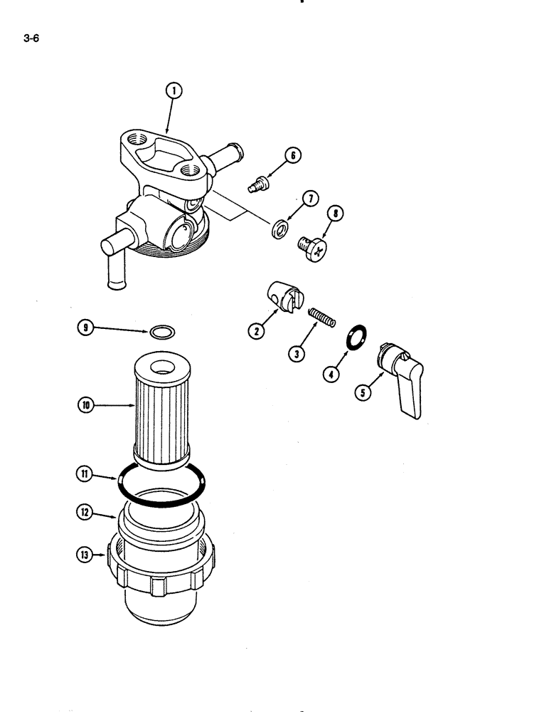 Схема запчастей Case IH 275 - (3-06) - FUEL FILTER (03) - FUEL SYSTEM