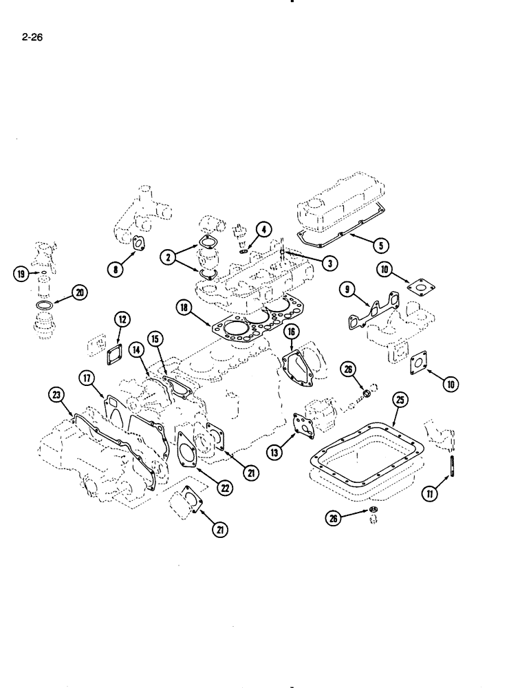 Схема запчастей Case IH 275 - (2-26) - ENGINE GASKET KITS (02) - ENGINE