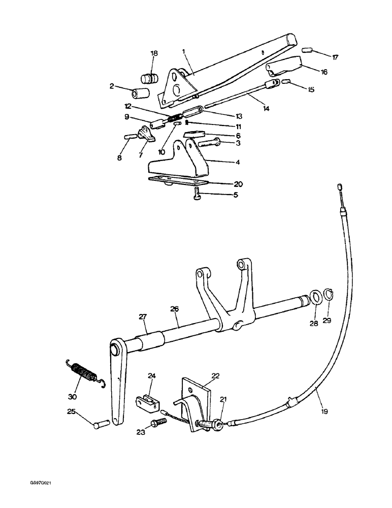 Схема запчастей Case IH 1210 - (6-24) - HAND LEVER FOR POWER TAKE-OFF CLUTCH, 1210Q, 1212Q, 1210SK AND 1212SK TRACTORS FOR EUROPE (06) - POWER TRAIN