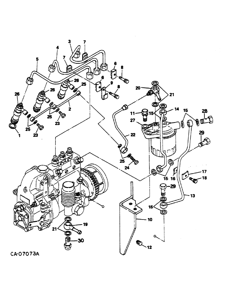 Схема запчастей Case IH 284 - (12-60) - POWER, DIESEL ENGINE, NISSAN, FUEL INJECTION PUMP AND FILTER Power