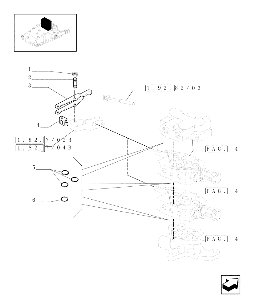 Схема запчастей Case IH JX1085C - (1.82.7/04[05]) - (VAR.027) 2 REAR REMOTE VALVES FOR MID-MOUNT AND MDC - RINGS - D5484 (07) - HYDRAULIC SYSTEM