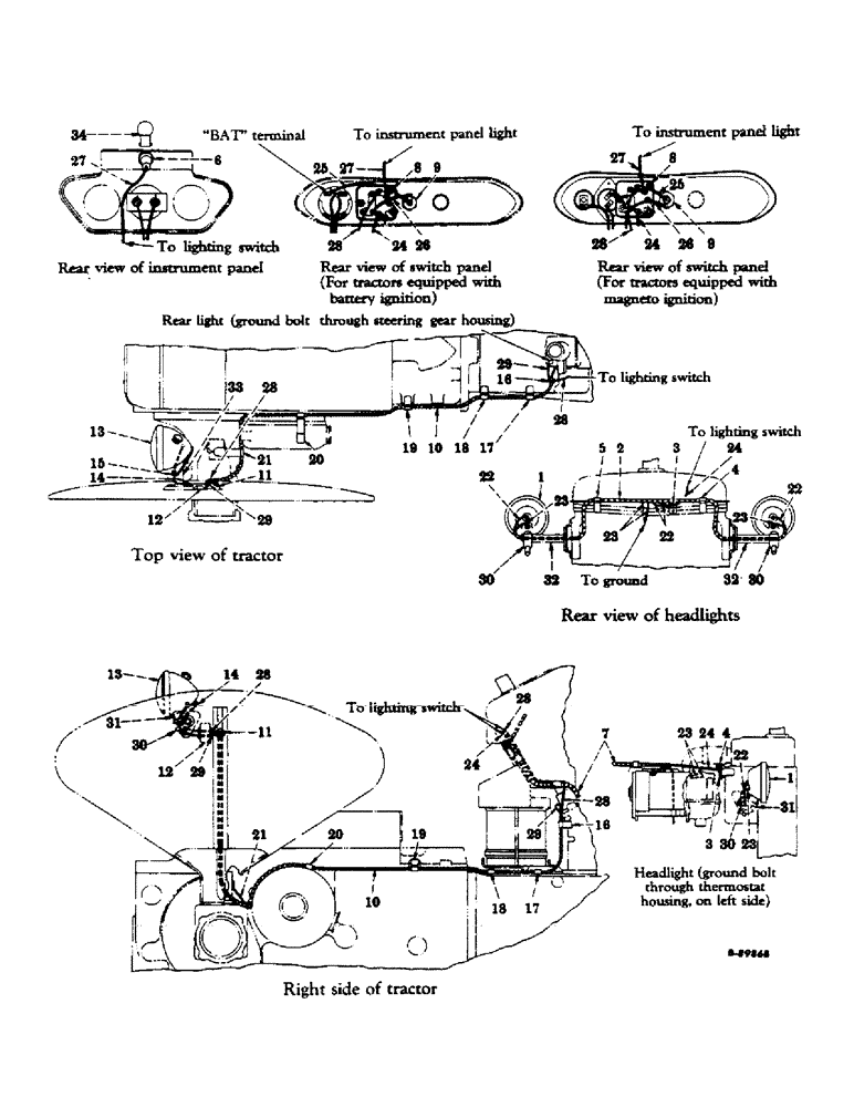 Схема запчастей Case IH 350 - (134) - ELECTRICAL SYSTEM, CARBURETED ENGINE, LIGHTING SYSTEM, SPECIAL, FOR INTL 300 SERIES UTILITY TRACTOR (06) - ELECTRICAL SYSTEMS