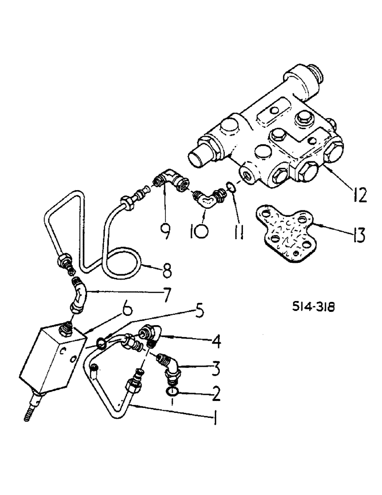 Схема запчастей Case IH 574 - (07-077) - DRIVE CONTROL AND FOOT-N-INCH VALVE TUBING, TRACTORS FITTED W/ HAND SPEED (04) - Drive Train