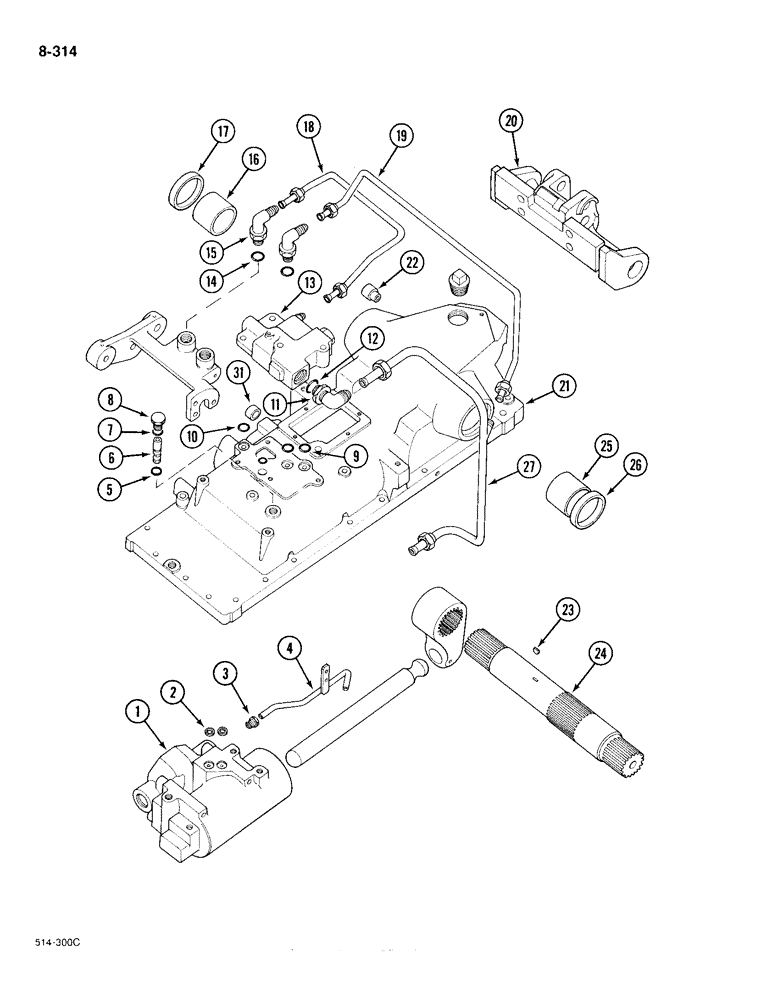 Схема запчастей Case IH 385 - (8-314) - DRAFT CONTROL (08) - HYDRAULICS