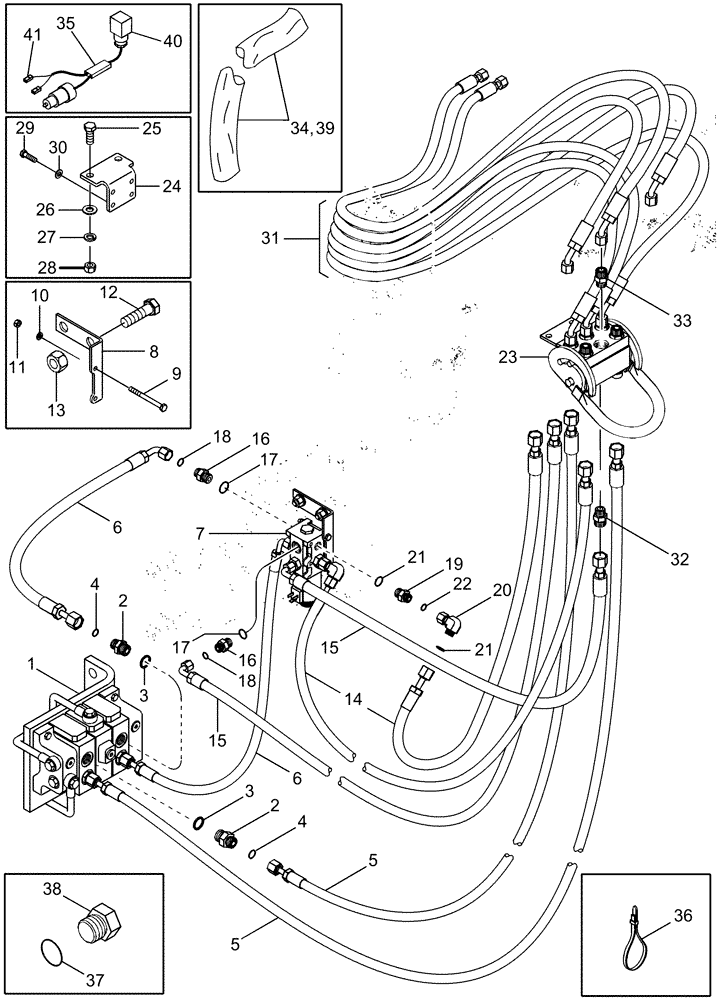 Схема запчастей Case IH LX252 - (08-07) - HYDRAULICS - JX1U TRACTOR - MID MOUNT (3 FUNCTION ONE LEVER QUICK CONNECT) (08) - HYDRAULICS