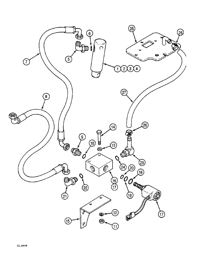 Схема запчастей Case IH 4240 - (6-100) - DIFFERENTIAL LOCK CONNECTIONS, TRACTOR WITH CAB (06) - POWER TRAIN