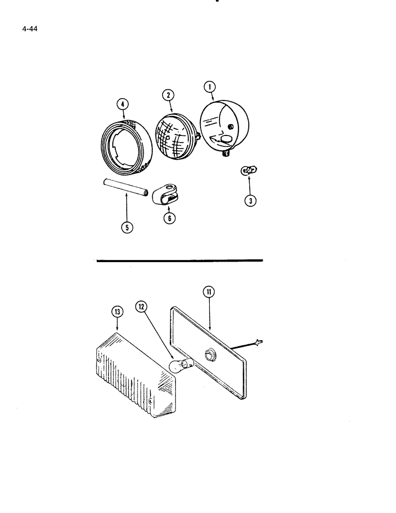 Схема запчастей Case IH 5000 - (4-44) - LIGHT ASSEMBLY, COMBINATION TAIL AND STOP (04) - ELECTRICAL SYSTEMS