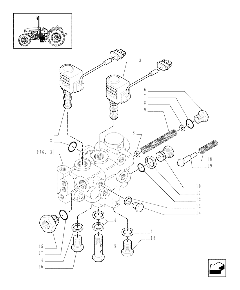 Схема запчастей Case IH JX1070C - (1.33.2/07[01]) - (VAR.326/1-326/2) STANDARD FRONT AXLE W/ ELECTROHYDR. DIFF. LOCK, W/ FRONT BRAKES (30KM/H) - PIPES (04) - FRONT AXLE & STEERING