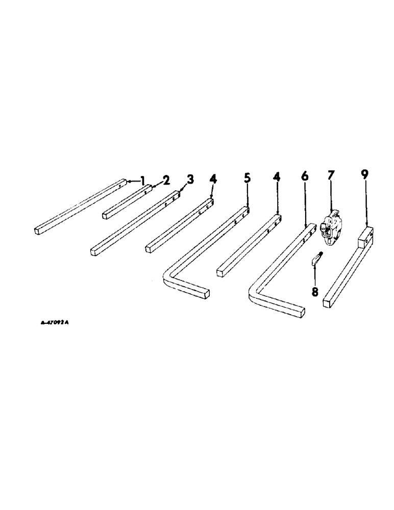 Схема запчастей Case IH 261 - (P-09) - SQUARE TOOL BAR AND ATTACHING CLAMP 