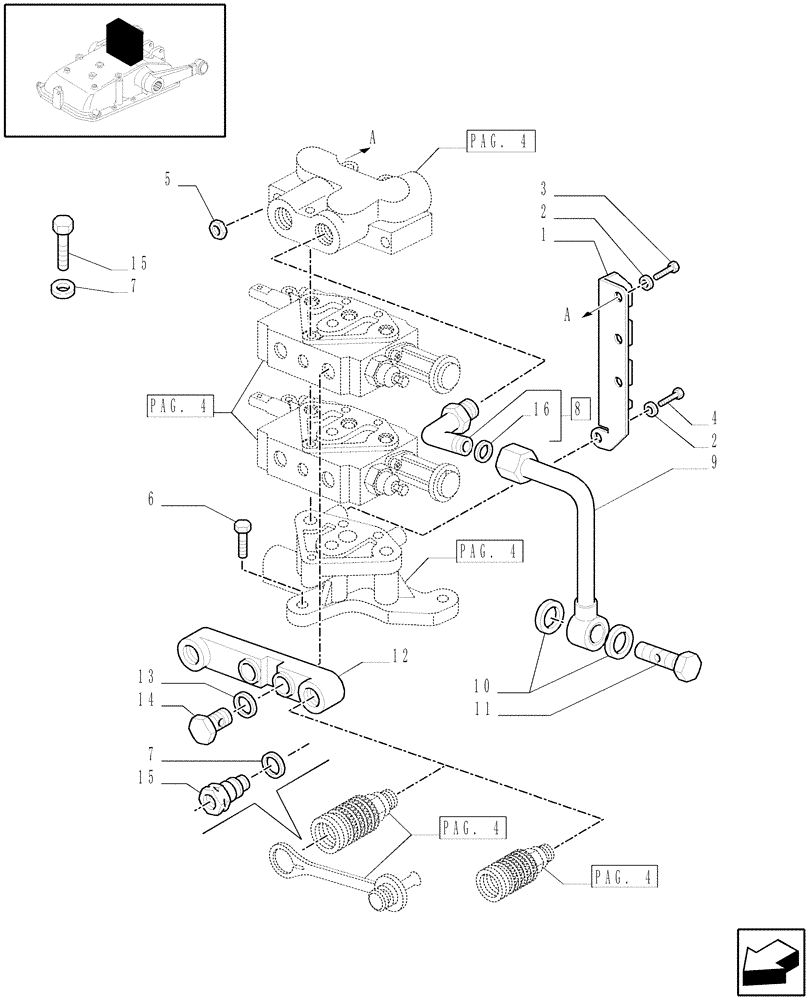 Схема запчастей Case IH JX1060C - (1.82.7/06[06]) - (VAR.108) 2 REMOTE VALVES FOR MDC - PIPES - D5484 (07) - HYDRAULIC SYSTEM