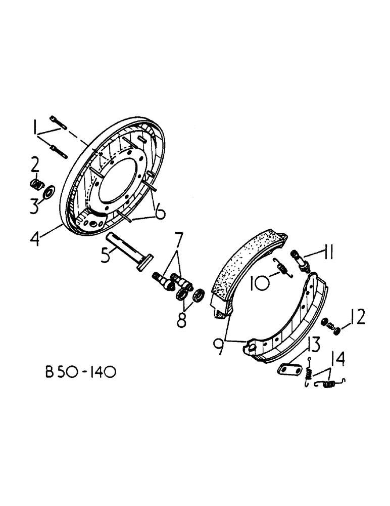 Схема запчастей Case IH 485 - (00A21) - DRUM BRAKE (5.1) - BRAKES