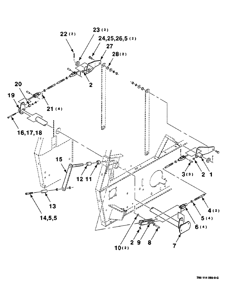 Схема запчастей Case IH 8455 - (3-10) - PICKUP LIFT ASSEMBLY Pickup