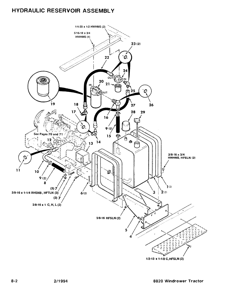 Схема запчастей Case IH 8820 - (8-02) - HYDRAULIC RESERVOIR ASSEMBLY (08) - HYDRAULICS