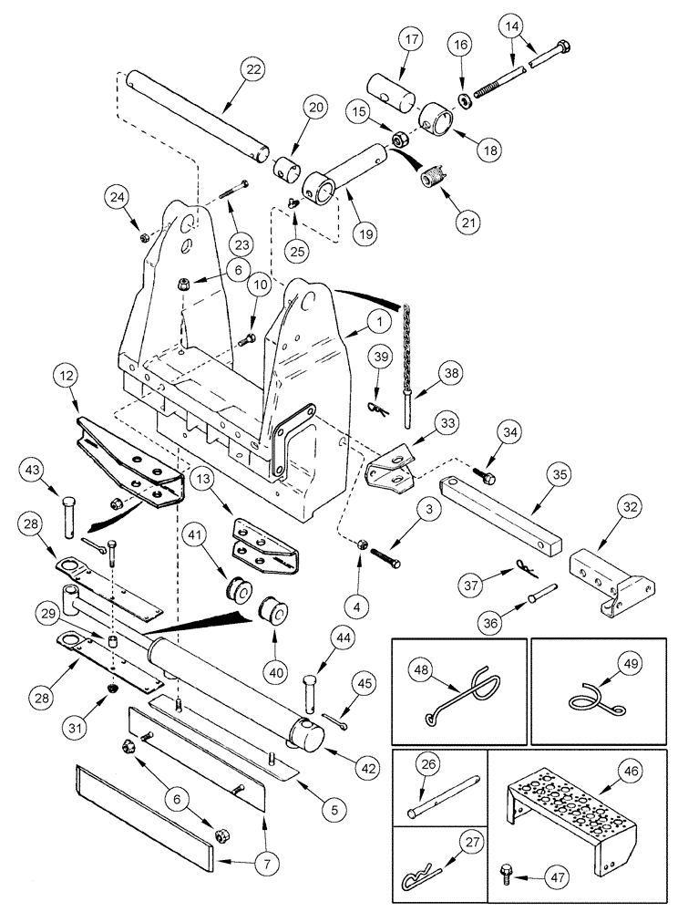 Схема запчастей Case IH 420 - (09A-34) - DRUM SUPPORT ASSY - 4 ROW WIDE (13) - PICKING SYSTEM