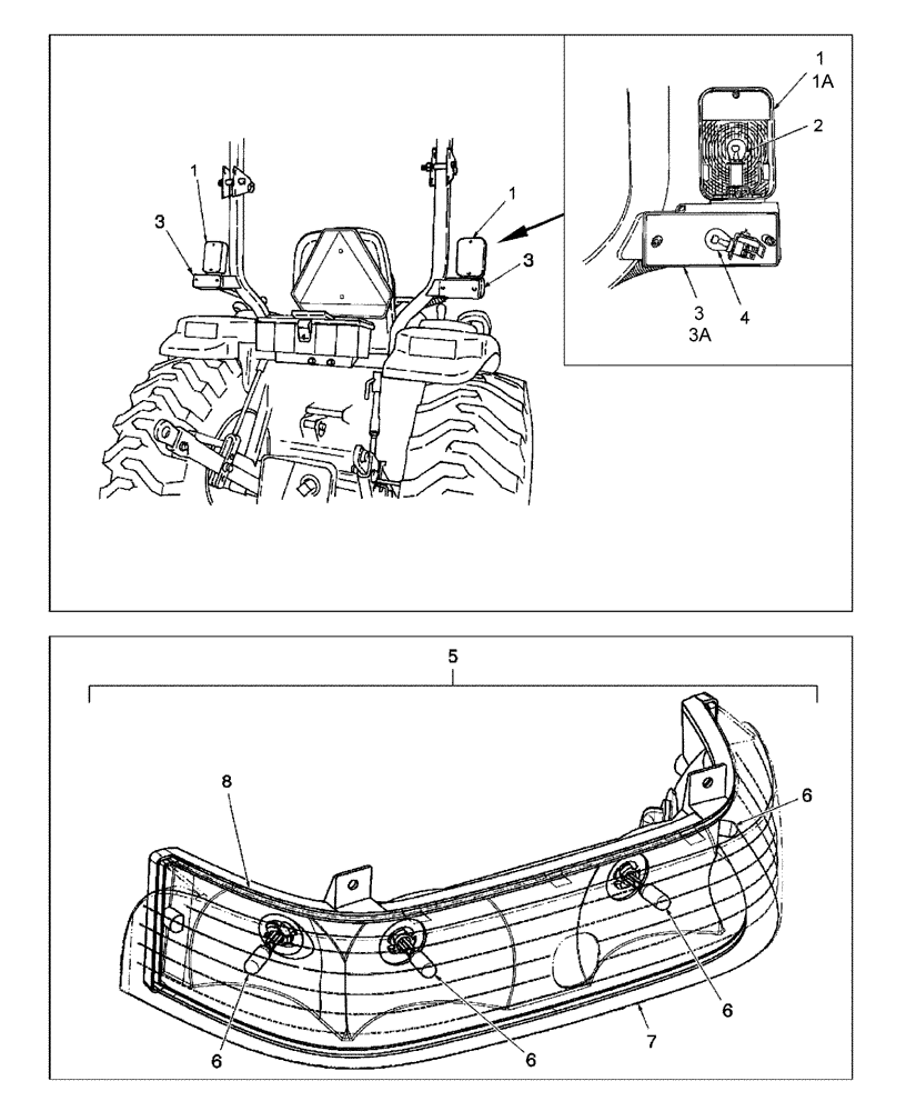 Схема запчастей Case IH DX29 - (11B05) - LIGHT, DELUXE - ON & ASN HBA0001480 (06) - ELECTRICAL SYSTEMS